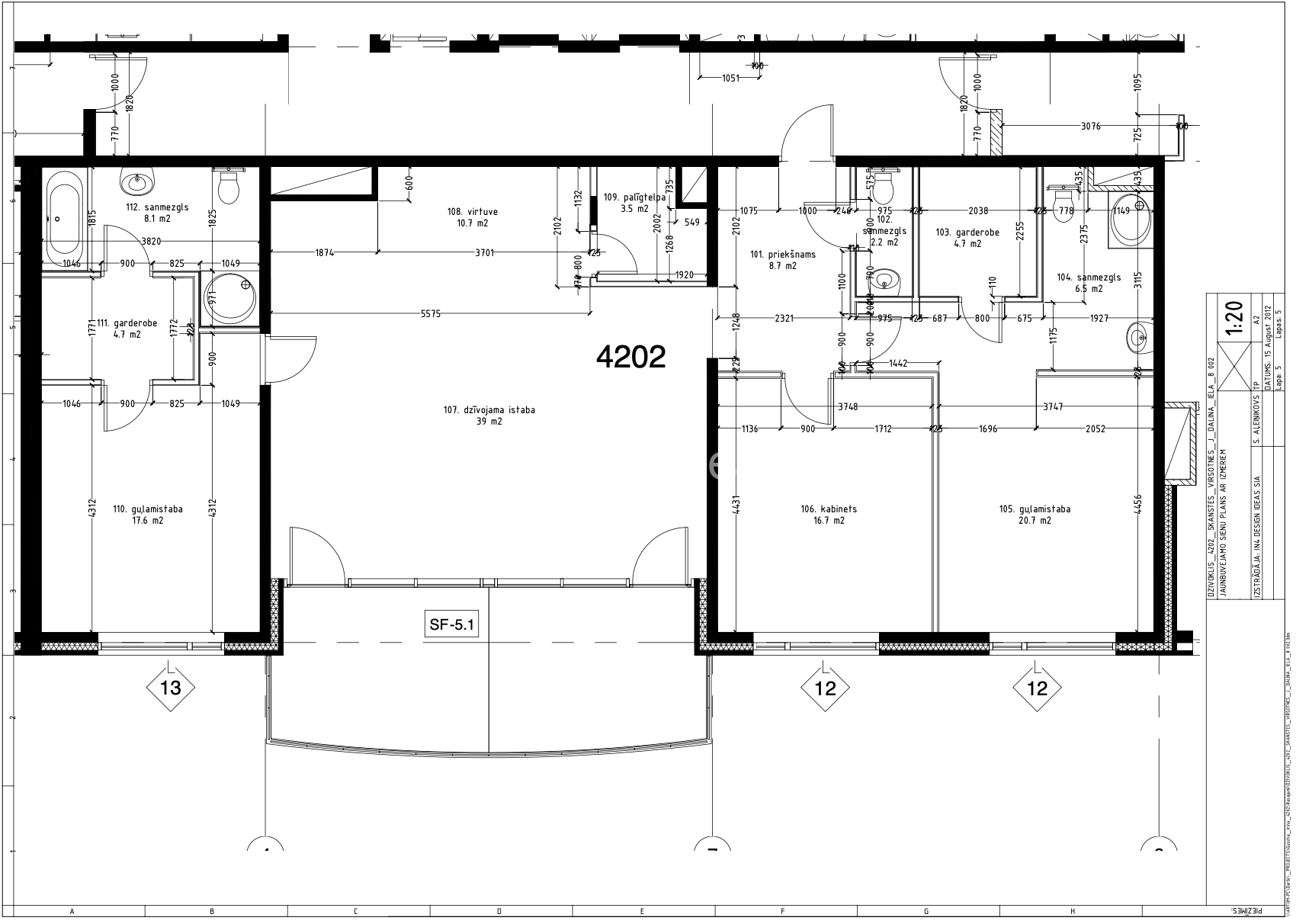 In the center of Riga, in the new modern project “Skanstes virsotnes” a designer sunny apartment is for rent