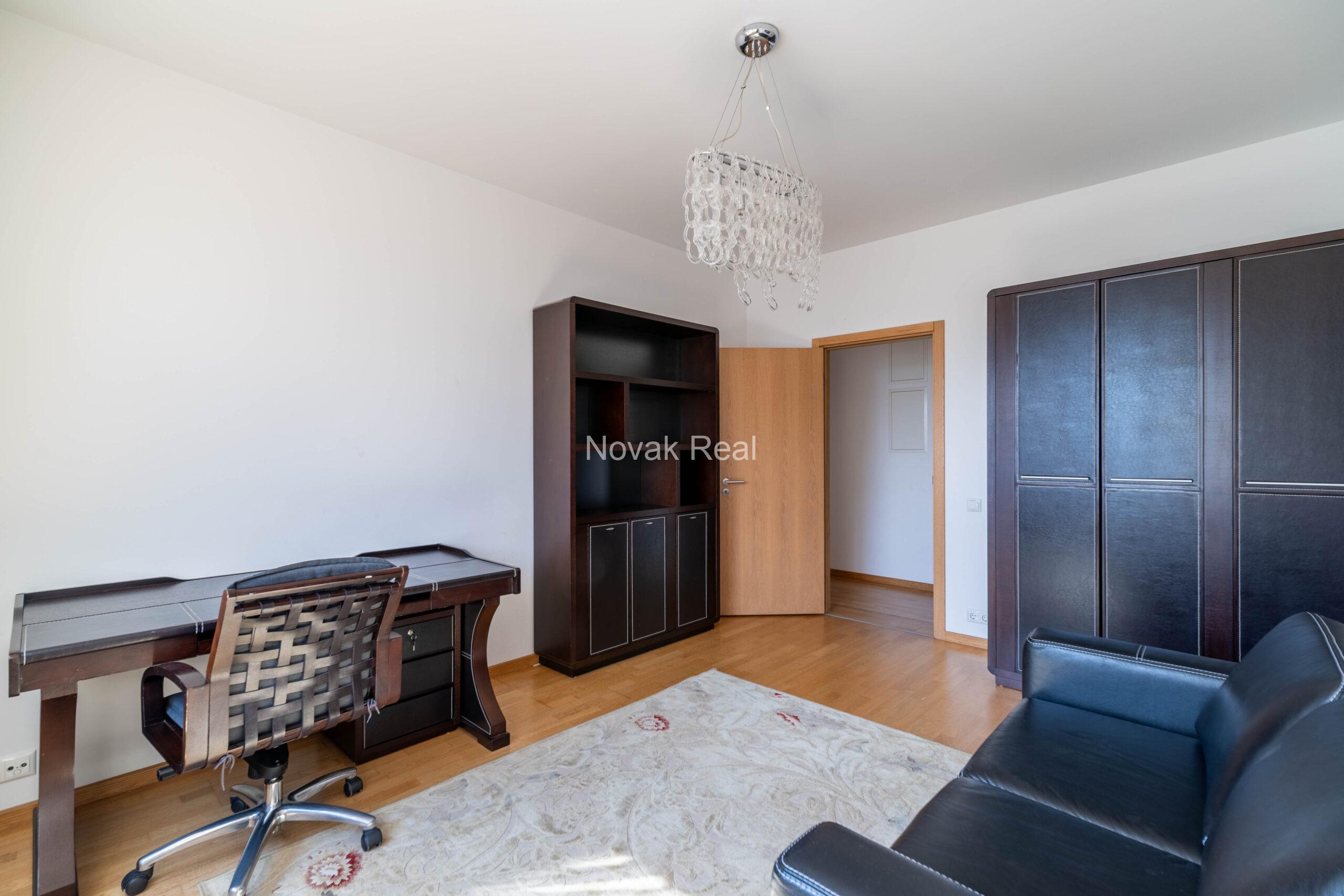 A 3-room apartment with excellent views of the city is for rent on the 21st floor of the “Skanstes Virsotnes” project
