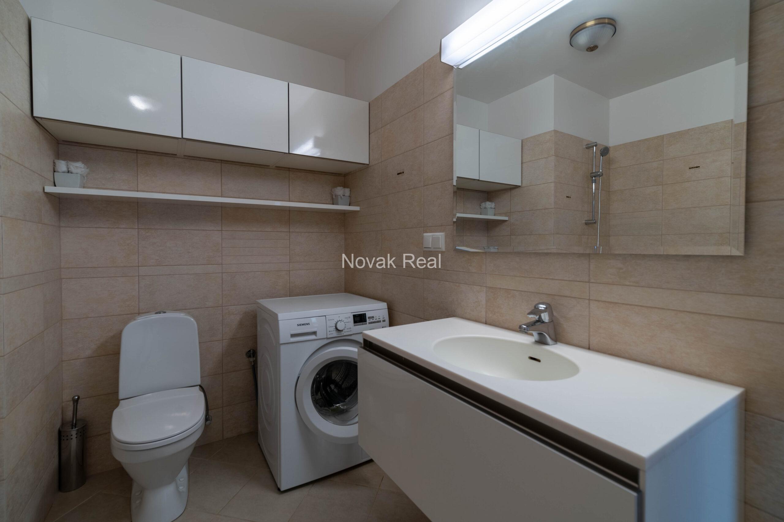 A 3-room apartment with excellent views of the city is for rent on the 21st floor of the “Skanstes Virsotnes” project