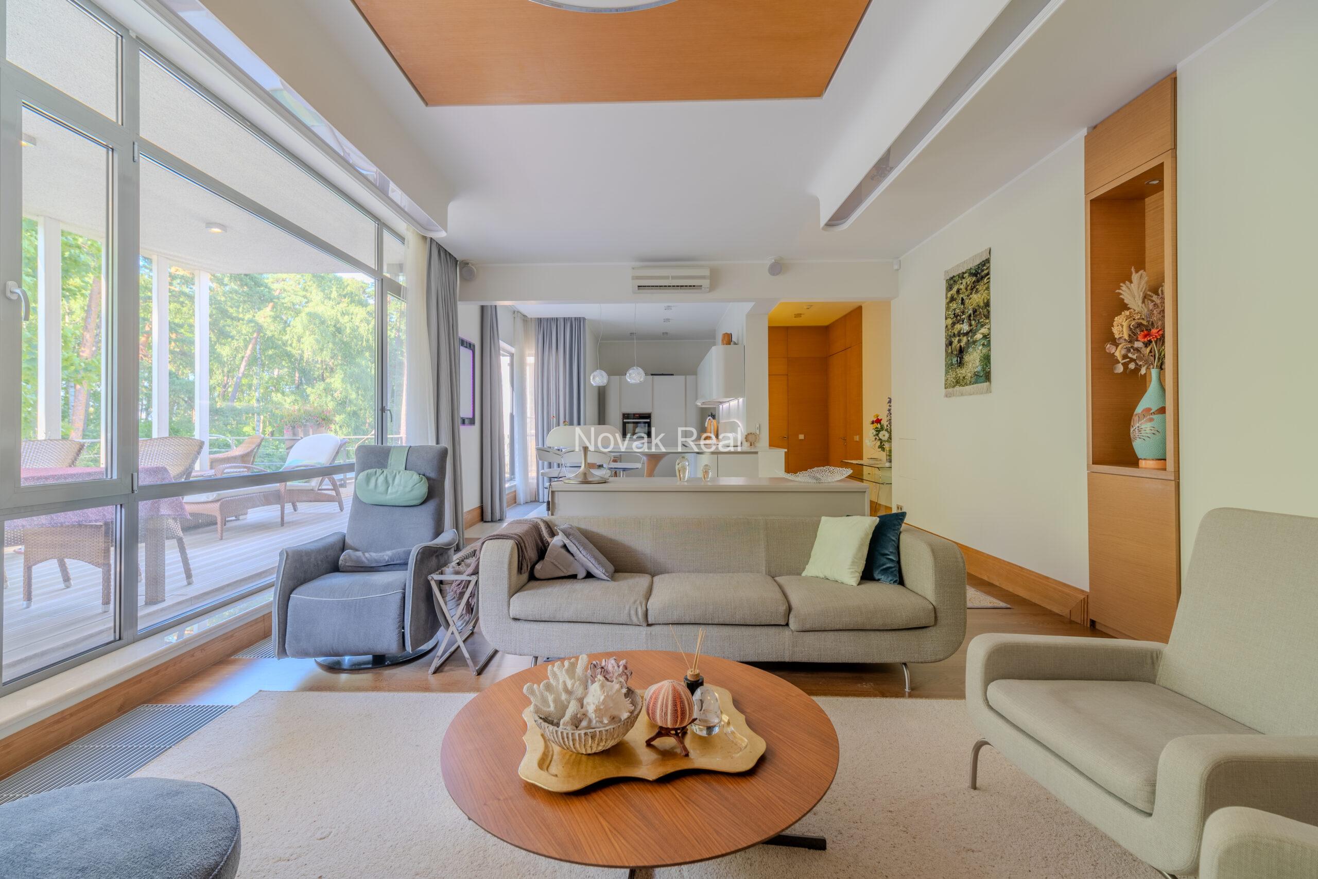 A 3-bedroom apartment is available for rent on the first line by the sea