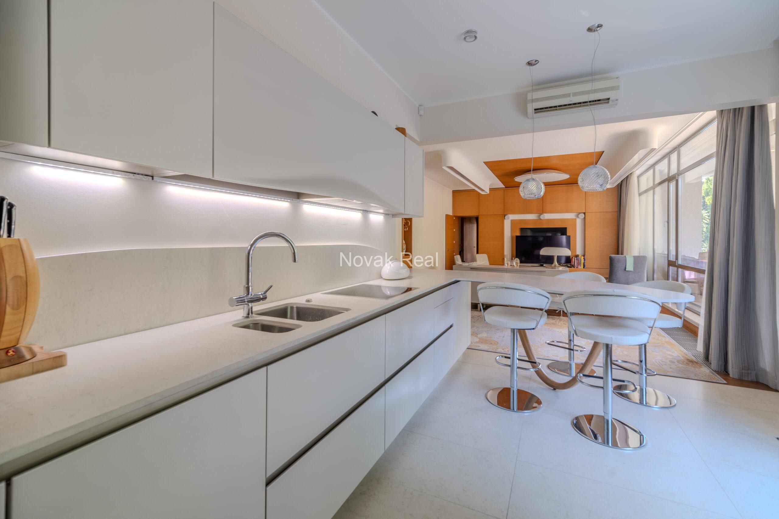 A 3-bedroom apartment is available for rent on the first line by the sea
