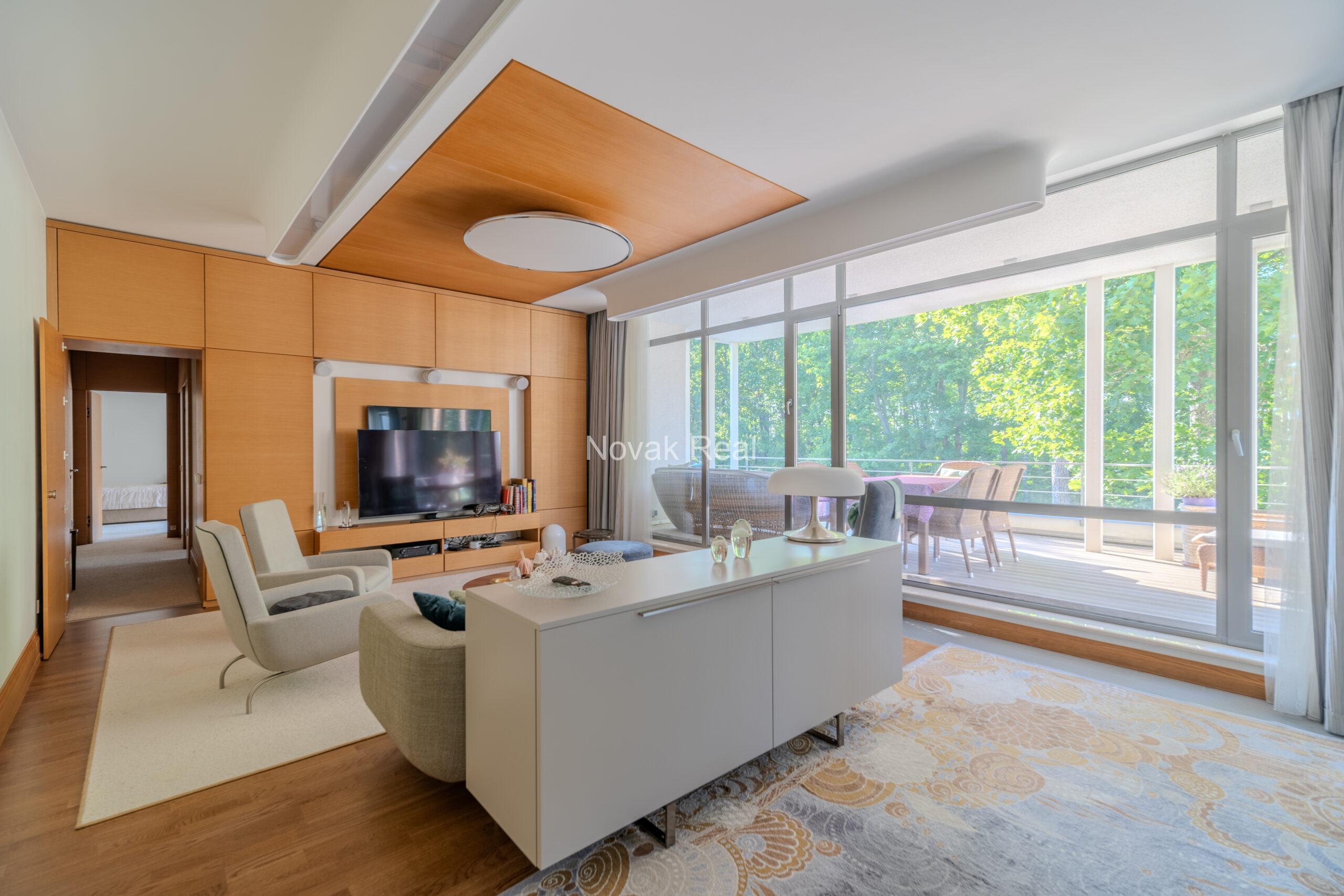 A 3-bedroom apartment is available for rent on the first line by the sea
