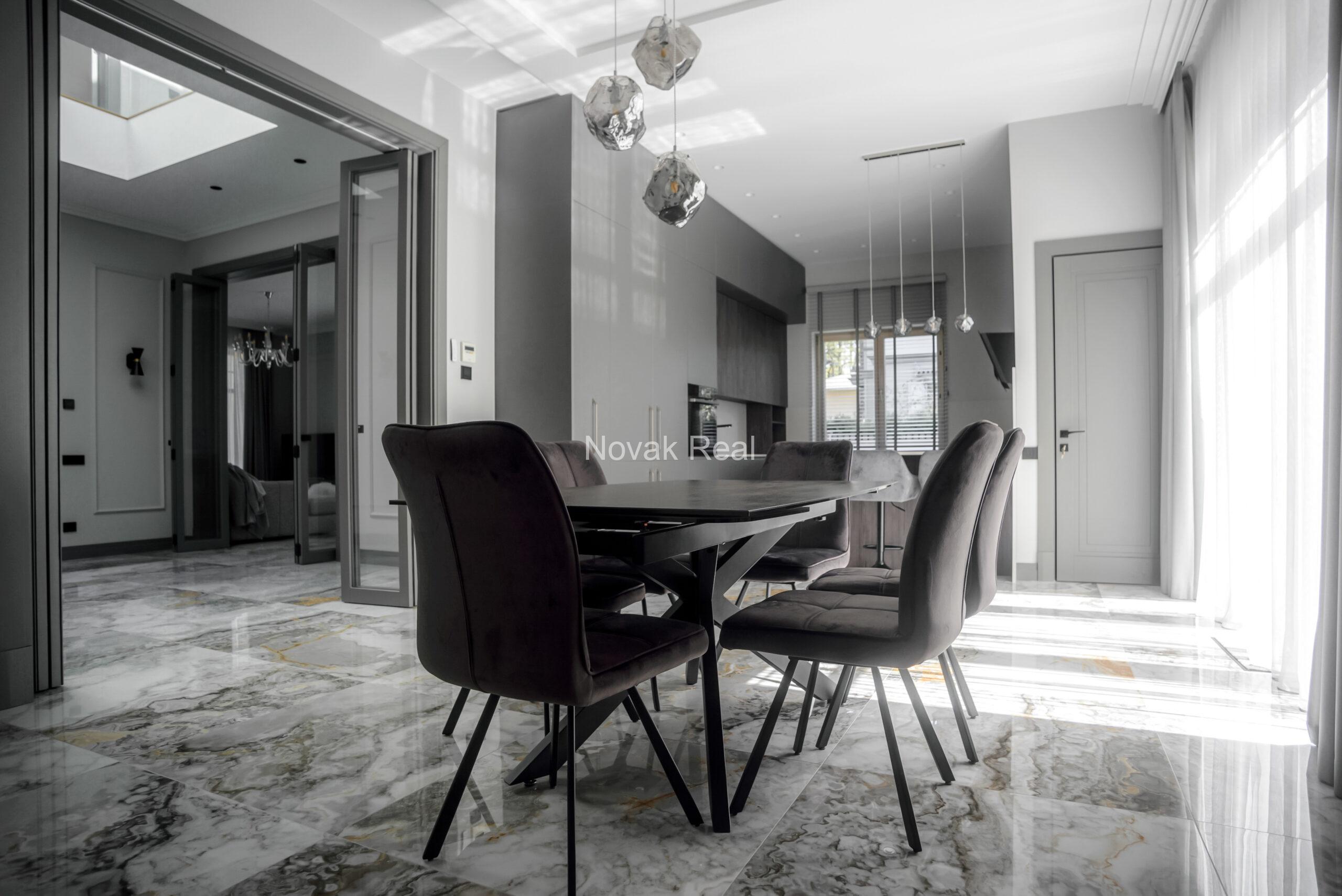 A new five-bedroom house is available for long-term rent in a quiet part of Jūrmala, close to the sea