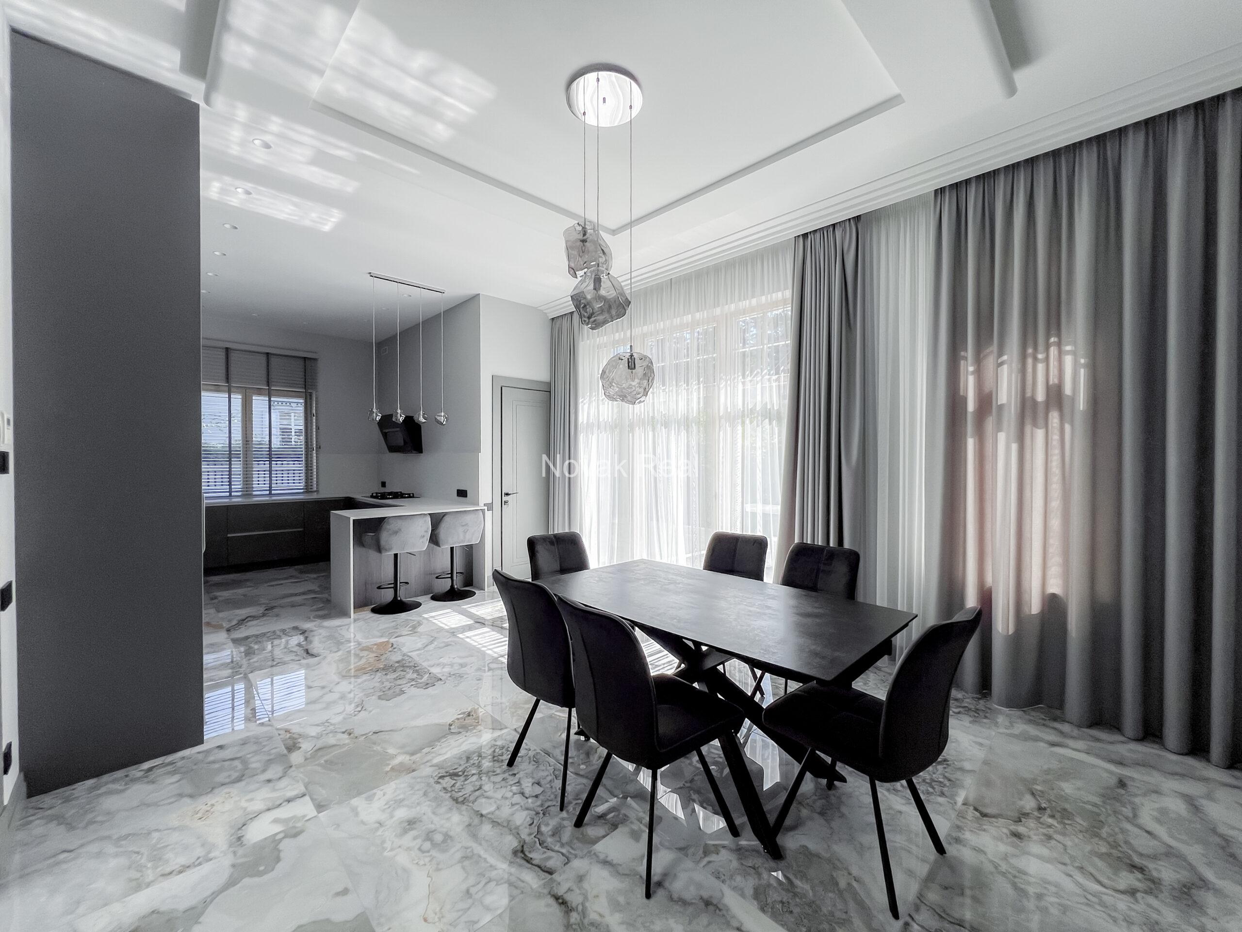 A new five-bedroom house is available for long-term rent in a quiet part of Jūrmala, close to the sea