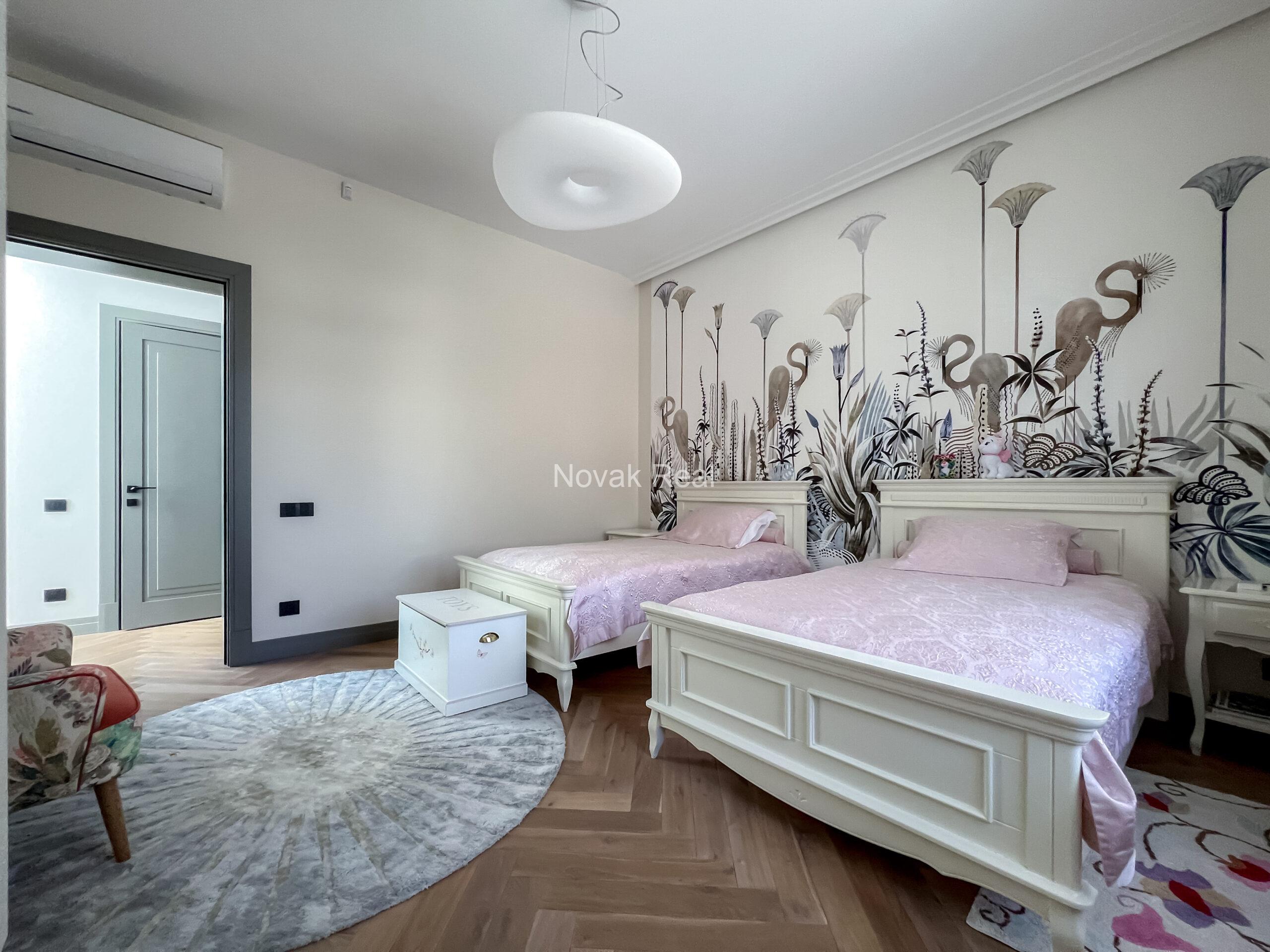 A new five-bedroom house is available for long-term rent in a quiet part of Jūrmala, close to the sea