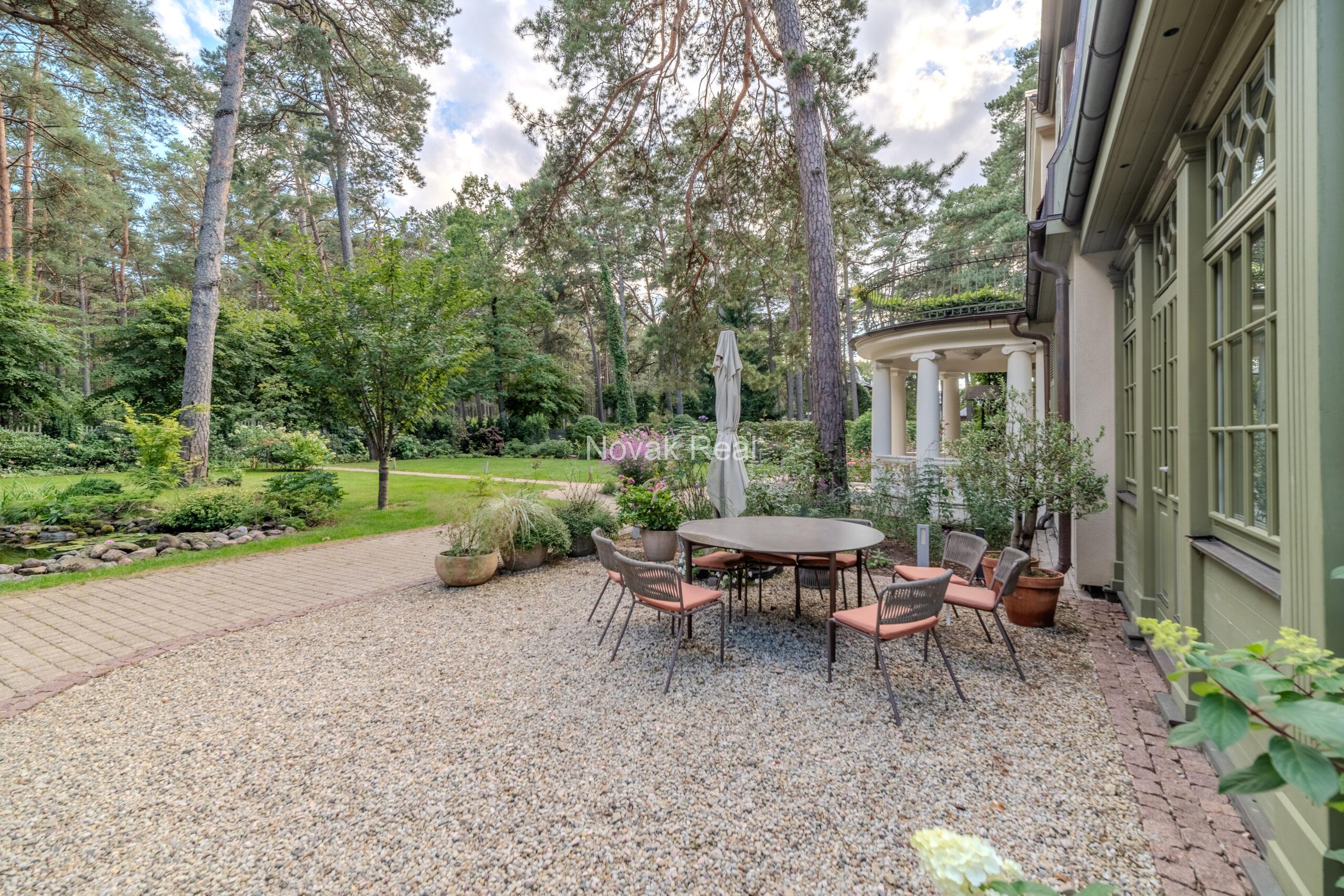 In Lielupe, close to the sea and a pine park, an elegant, renovated three-storey villa is offered for sale
