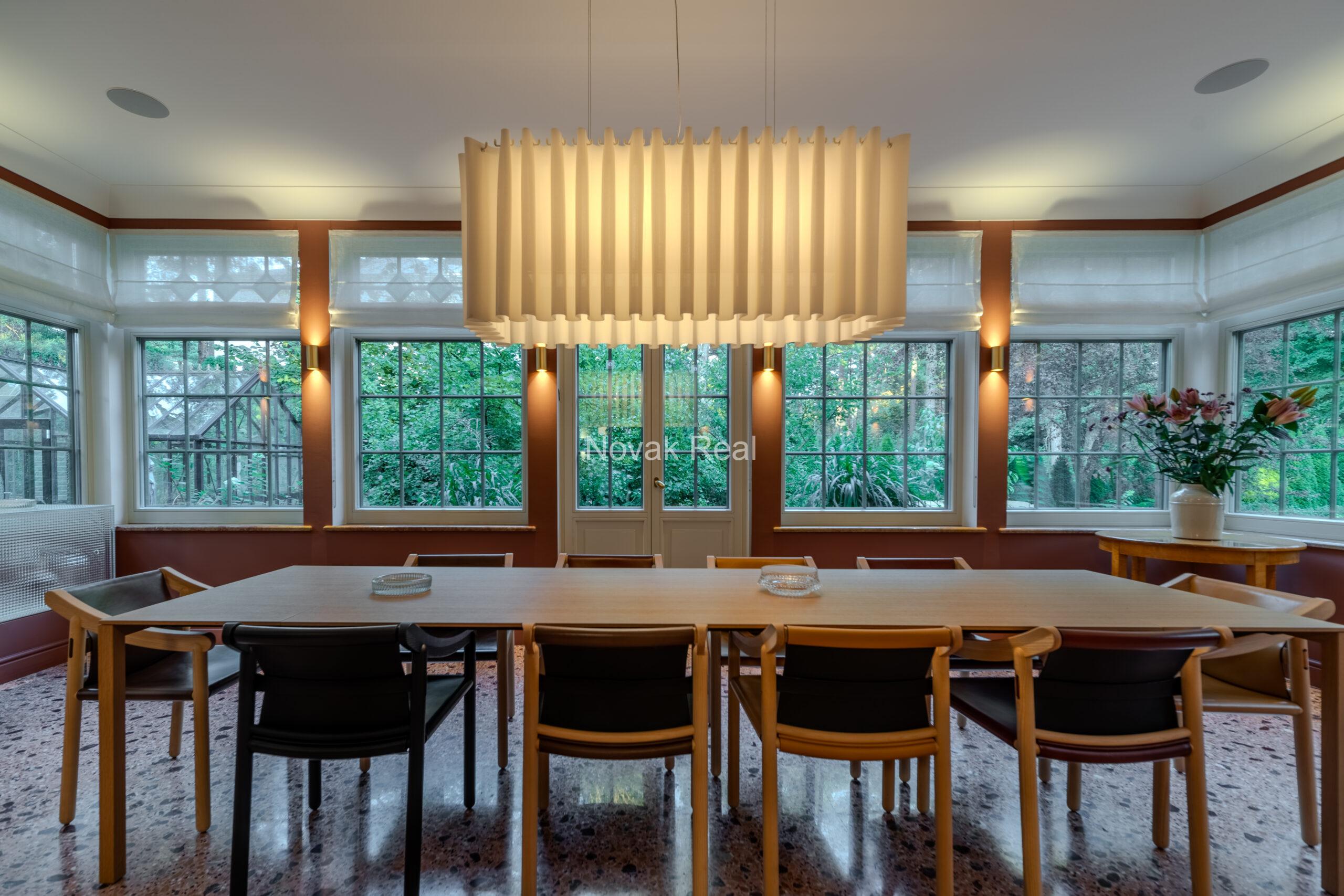 In Lielupe, close to the sea and a pine park, an elegant, renovated three-storey villa is offered for sale