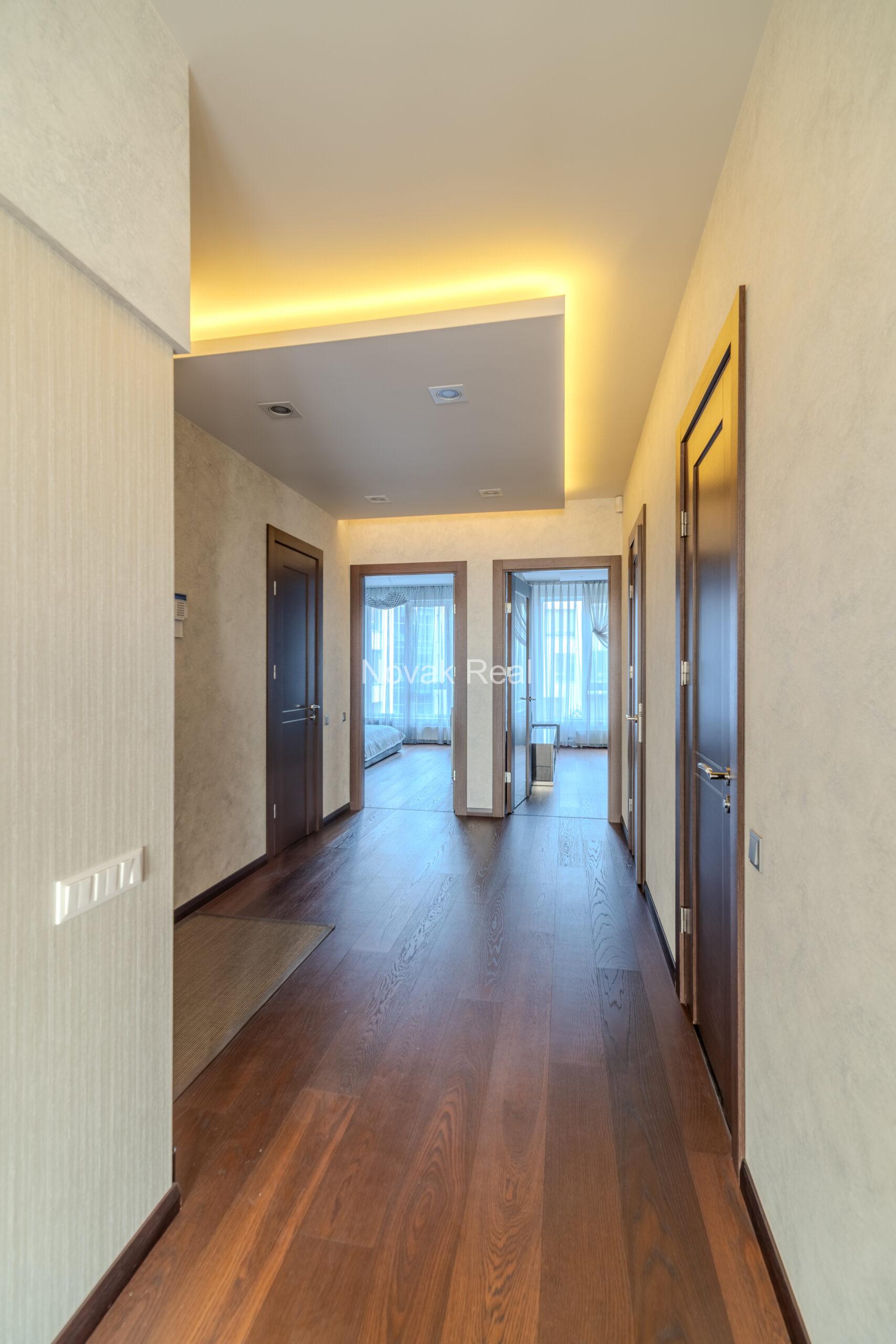 A three-room apartment is offered for sale in the city center with a river view
