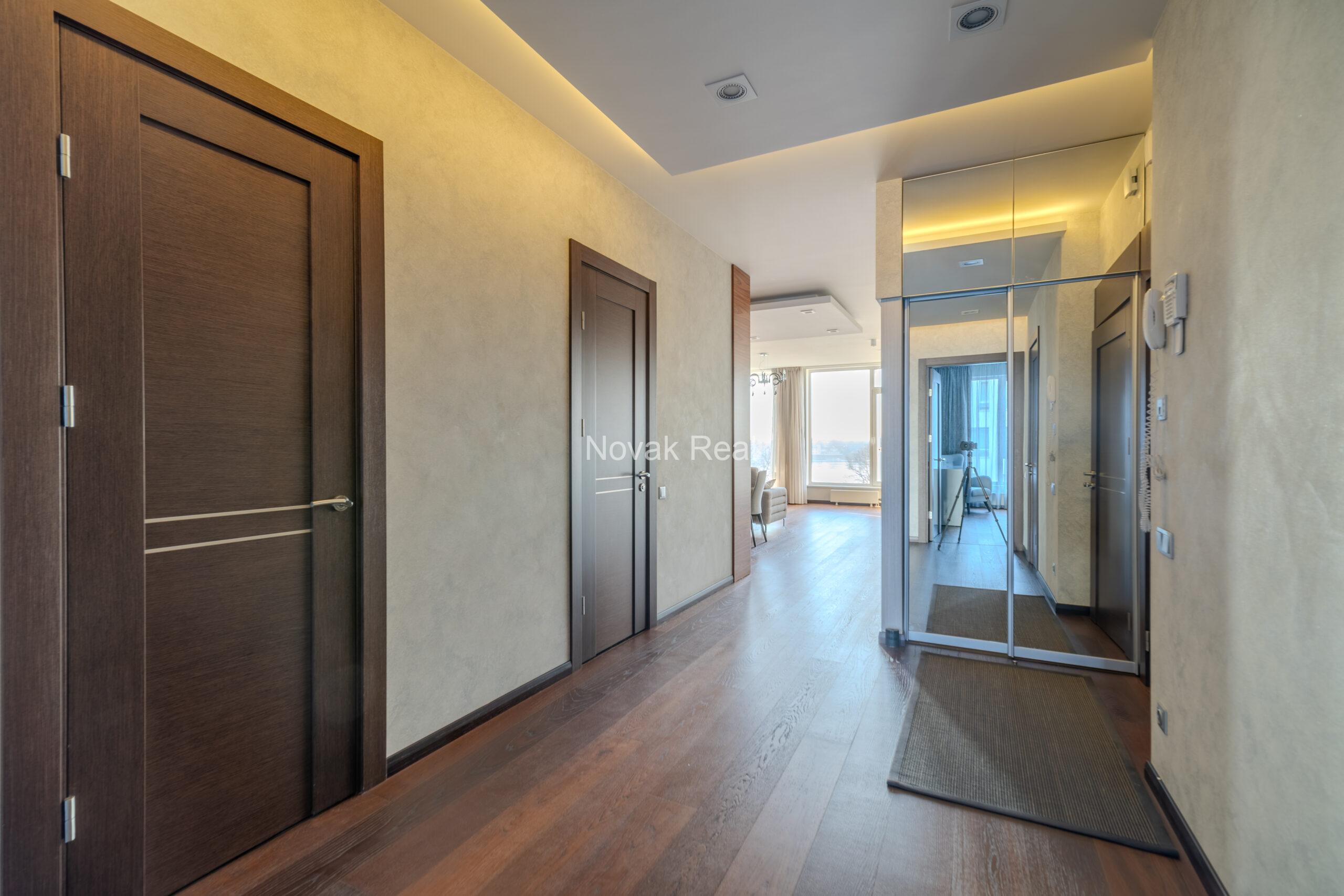 A three-room apartment is offered for sale in the city center with a river view