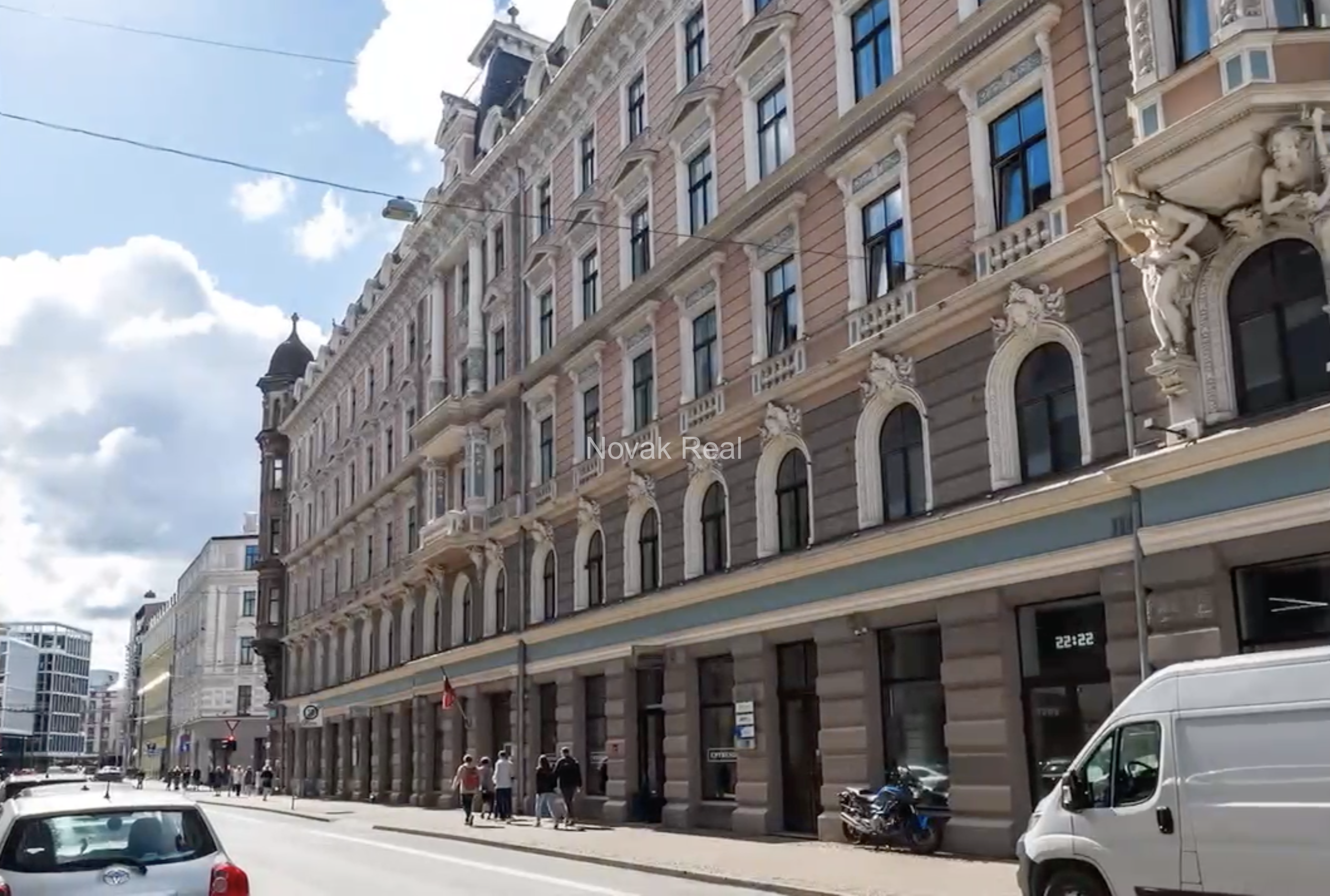 An elegant apartment is offered for sale in a fully renovated building
