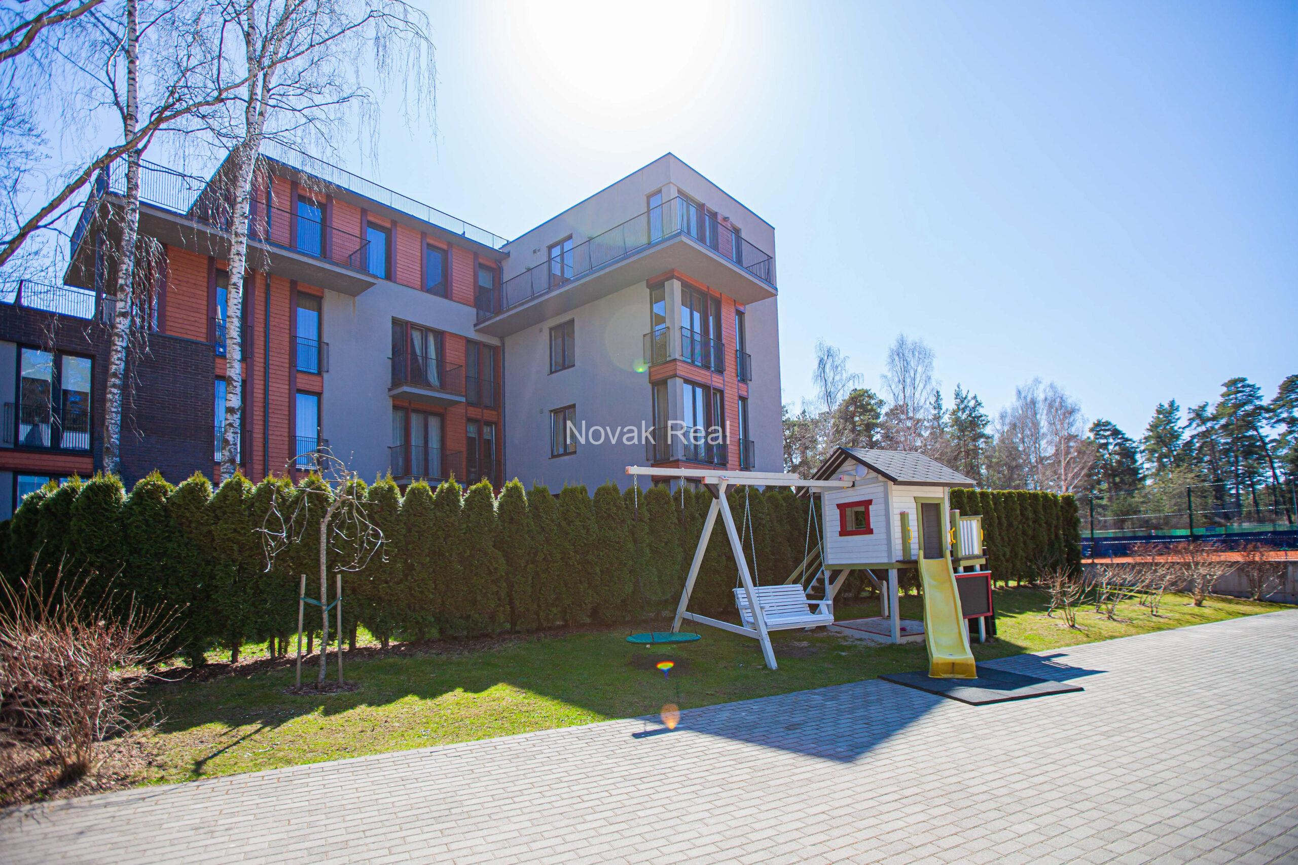Spacious apartment with multiple terraces and private outdoor area in Lielupe