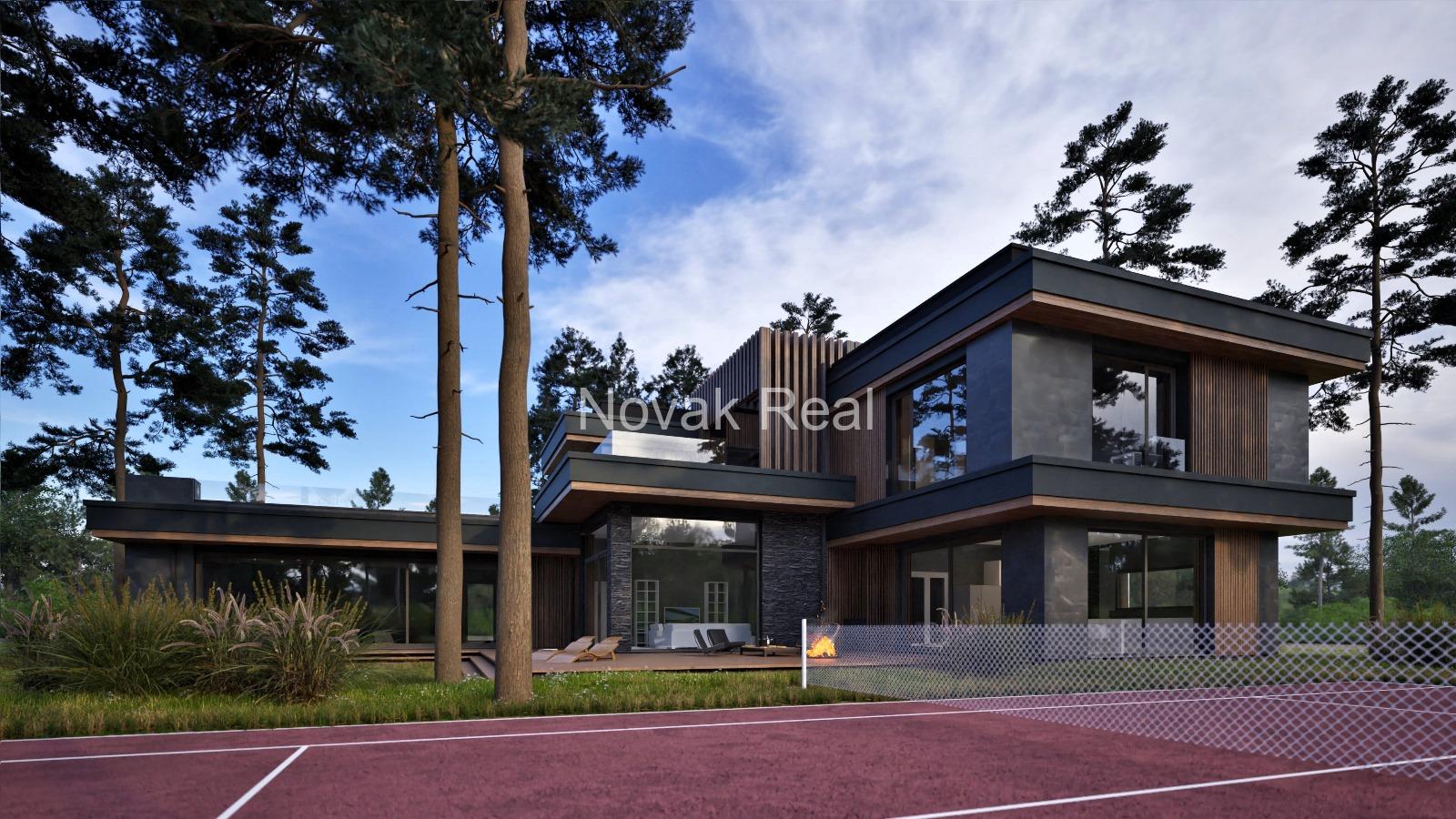 Продается земельный участок 2556 м² с проектом современной виллы в Лиелупе, Юрмала
